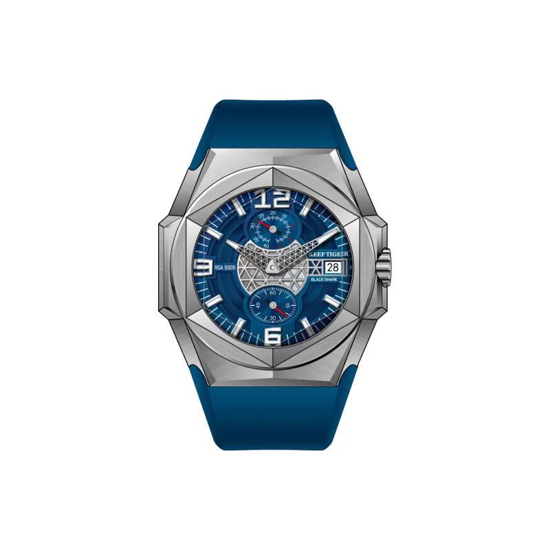 REEF TIGER Automatic Mechanical Movement Watch Men's Watches Blue Dial-1