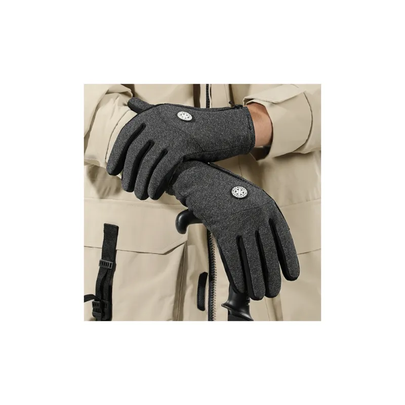 SLSM Riding Equipment Cycling Glove Unisex Microfiber Fabric Black Heather Gray Gray-2