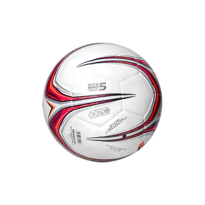 Star Size 5 Soccer PU Seamless Thermal bonding Unisex White Red-4