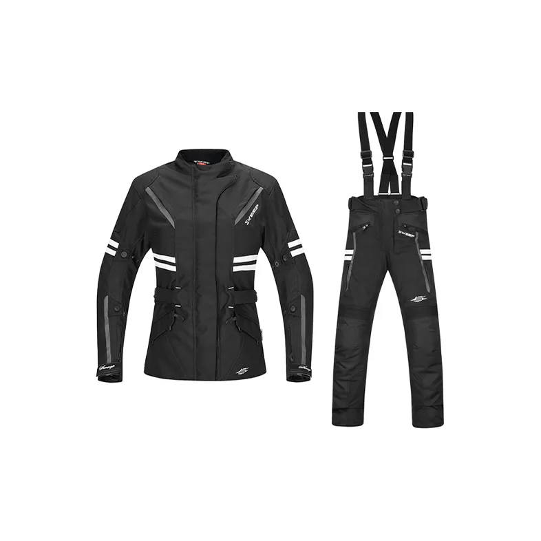 SWEEP Racing Suits / Motorcycle Suits Unisex Janet Black White Top+Black White Pants TJJAN 00+TT-4