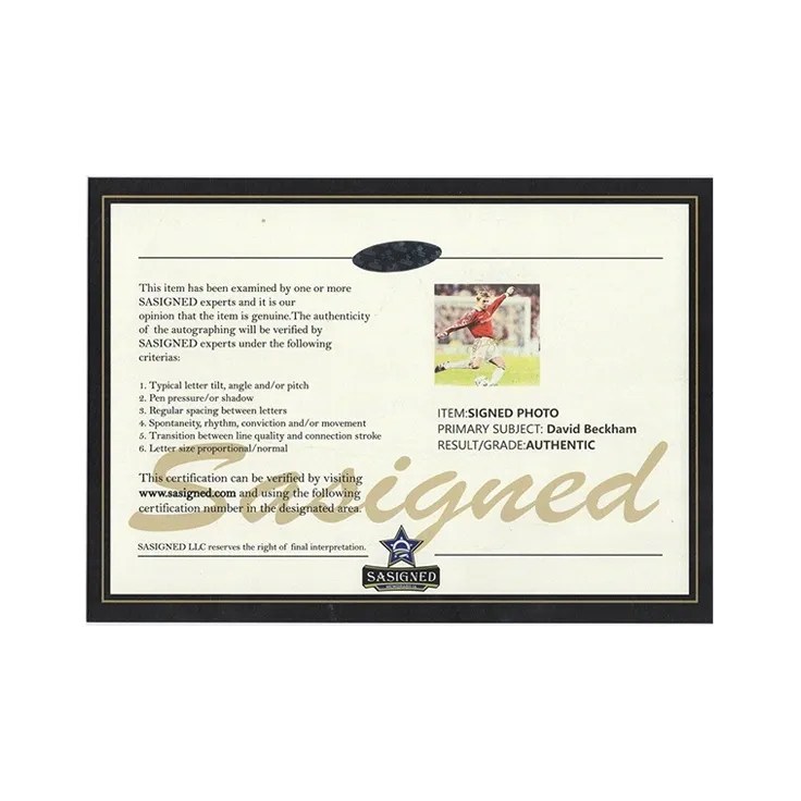 Three For Collection, Baby Beckham, Autographed Photo, Framed, Includes SA Certificate, Manchester United Size 7-3