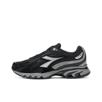 Diadora Anti Slip Wear Resistant Low Top Running Shoes Unisex Black
