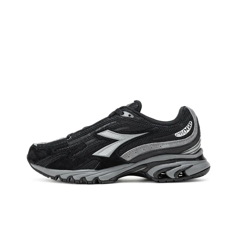 Diadora Anti Slip Wear Resistant Low Top Running Shoes Unisex Black-0
