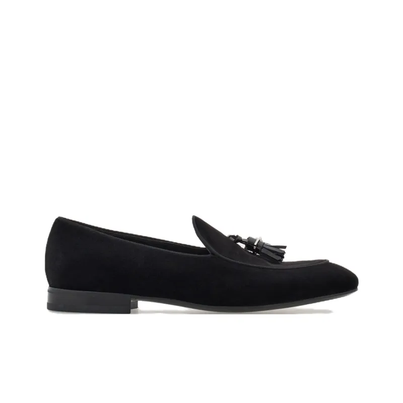 FERRAGAMO Tasselled Velvet Loafers-1