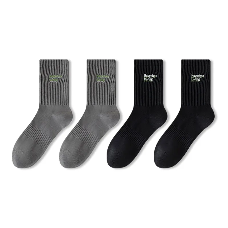 JIAZINI Mid Calf Socks Men's 4 Pack-12