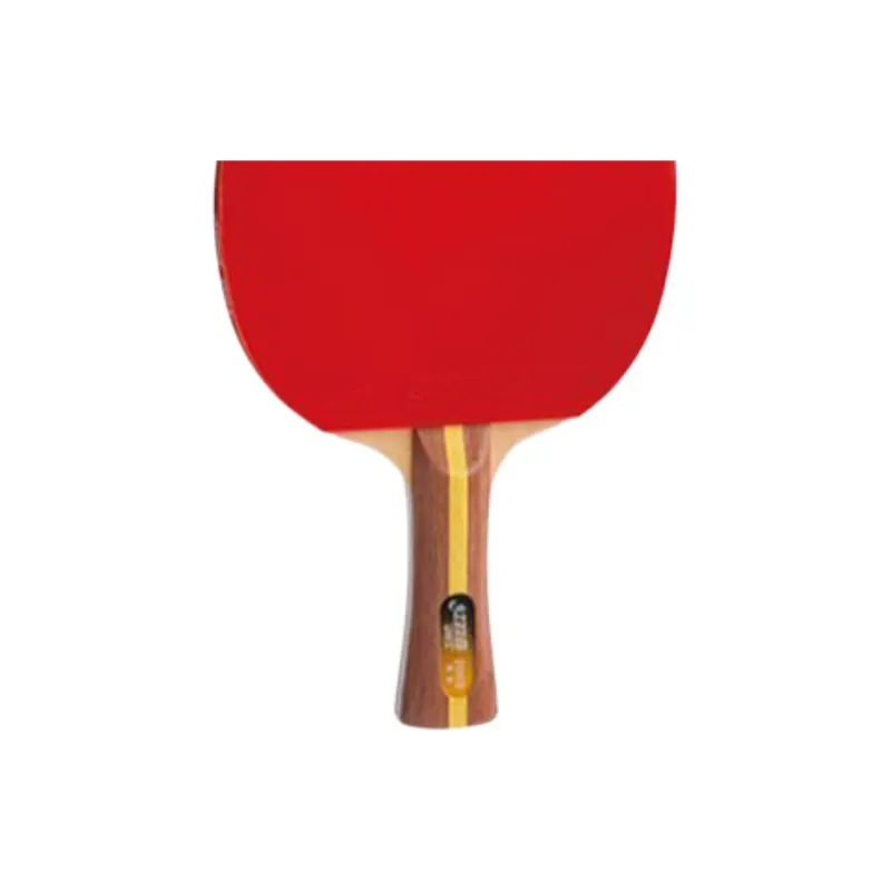 DHS T2002 Ping Pong Paddles Unisex All Wood Red Shakehand Grip-3