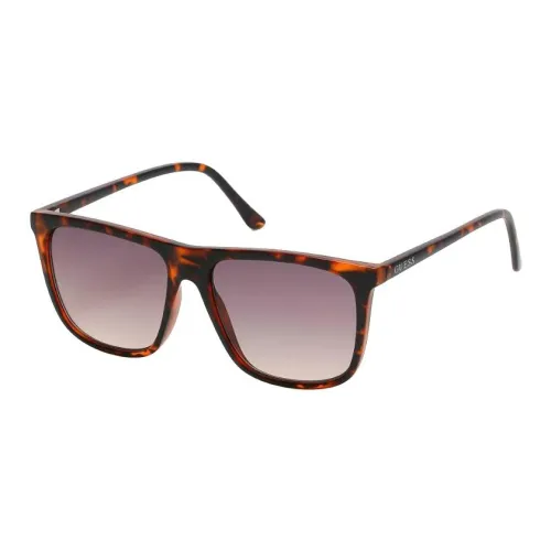 GUESS Plastic Polycarbonate Square Sunglasses Unisex Dark Color Havana