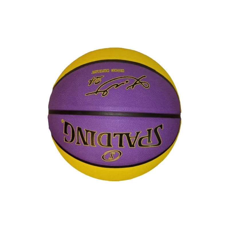 SPALDING Rubber Basketball Purple Yellow Kobe Size 7 Ball Training Unisex-3