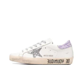 Golden Goose Super Star Low Top Stylish Skateboarding Shoes Women's White Purple Vintage Version