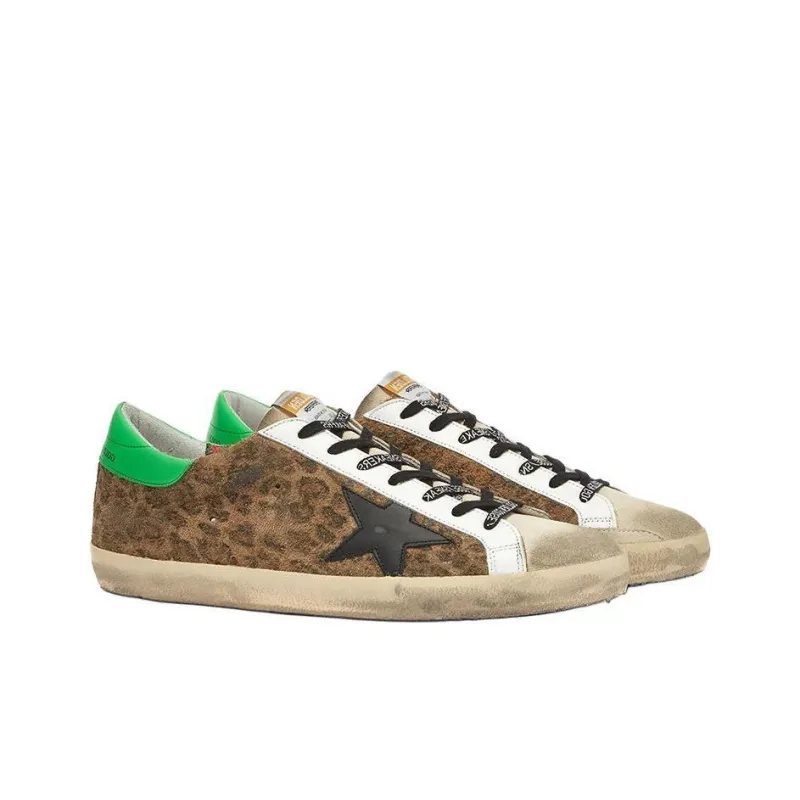 Golden Goose Super Star Skateboard Shoes Men Low Top Leopard Print-2