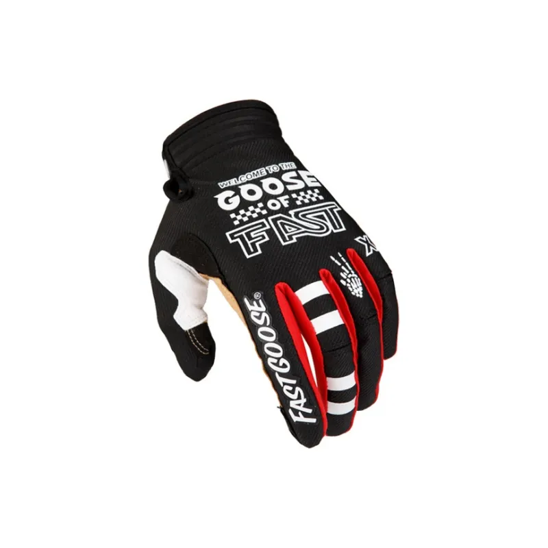 GXT Riding Equipment Cycling Glove Unisex Palm Microfiber Back Of Hand Twill Black-3