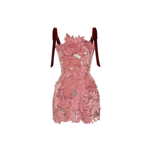 Oscar De La Renta Slip Dresses Women's Deep Pink