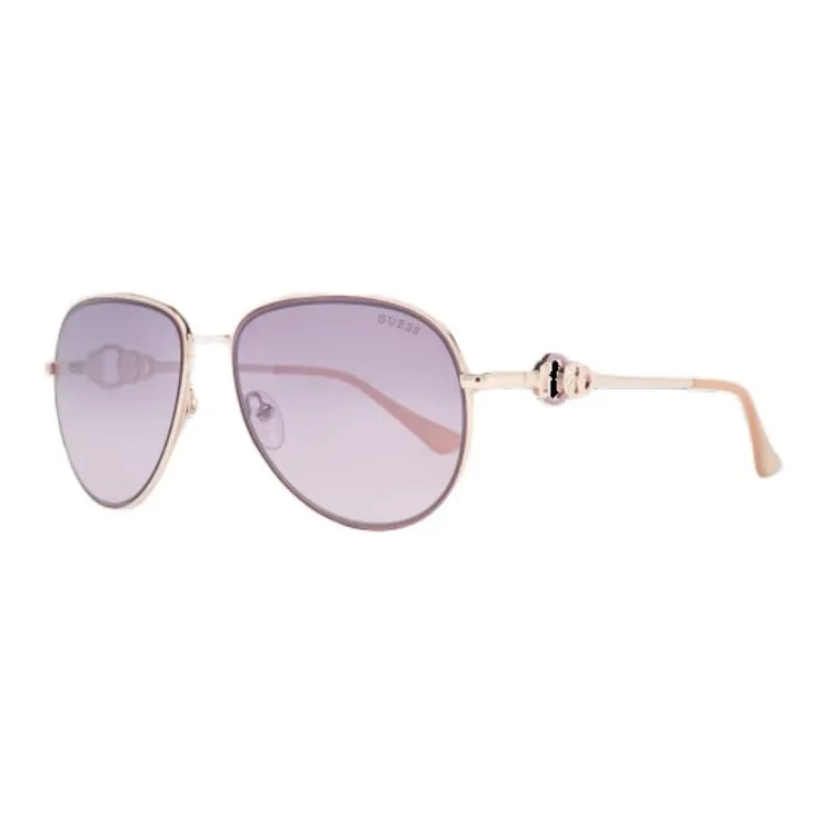 GUESS Plastic Metal Aviator Sunglasses Women's Gold-0