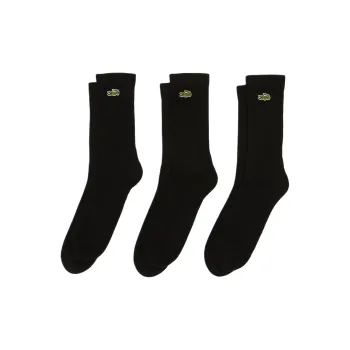 LACOSTE Mid-Calf Socks Unisex 3 Pack Black