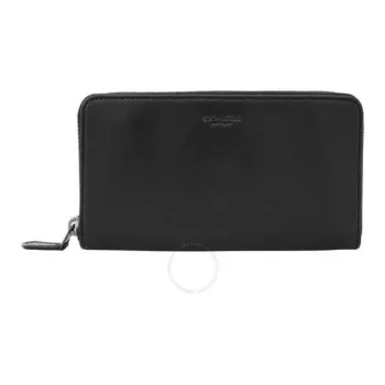 COACH Accordion Wallet Calfskin Wallet Small Size Men's Black