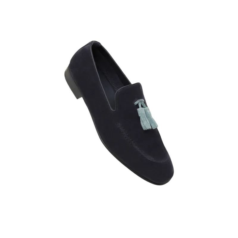 MANOLO BLAHNIK Chester Loafers 1cm Men's Black Blue-3