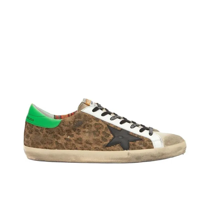 Golden Goose Super Star Skateboard Shoes Men Low Top Leopard Print-1