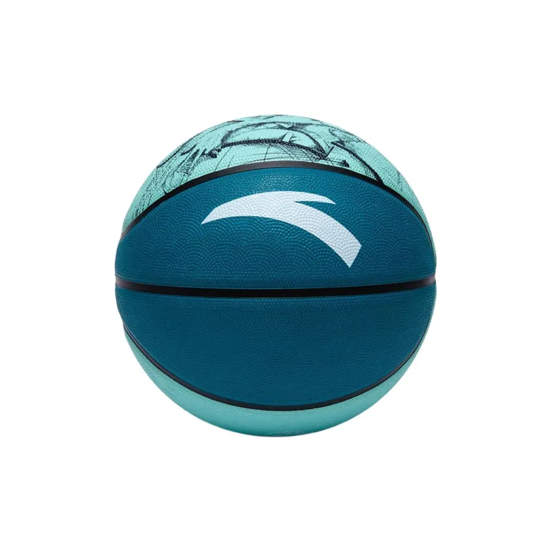 Anta Rubber Basketball Blue Green Size 7 Ball Training-4