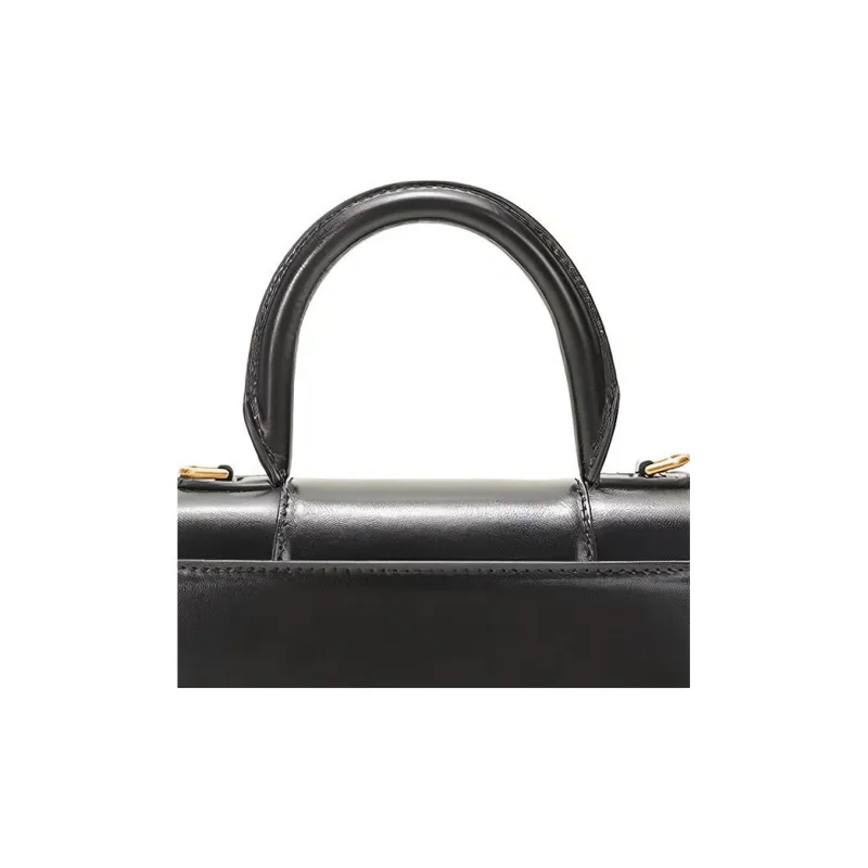 Balenciaga Hourglass Cow Leather Hourglass Bag Handbag Extra Small Women's Black-3