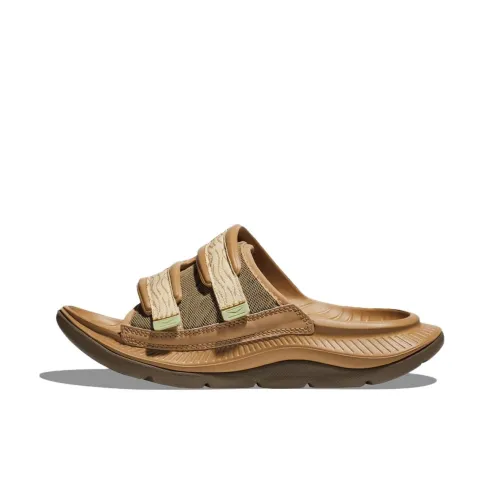 HOKA ONE ONE ORA Luxe Slip Resistant Abrasion Resistant Slide Slippers Unisex Brown
