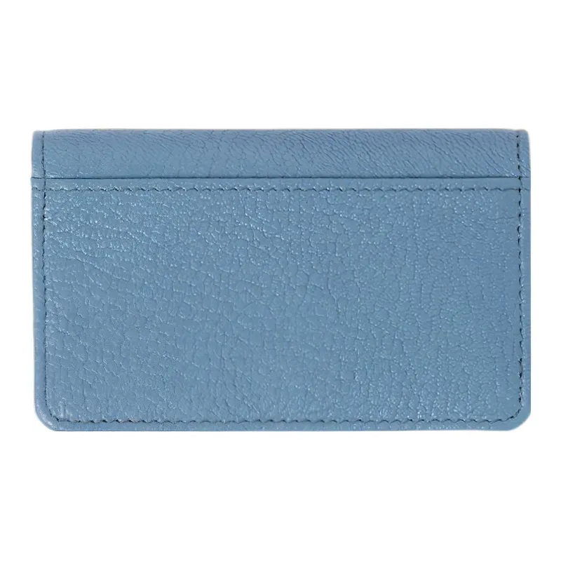 MIU MIU Leather Card Holder Women's Stardust Blue-1