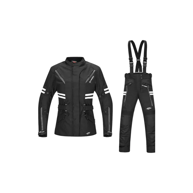 SWEEP Racing Suits / Motorcycle Suits Unisex Janet Black White Top+Black White Pants TJJAN 00+TT-2