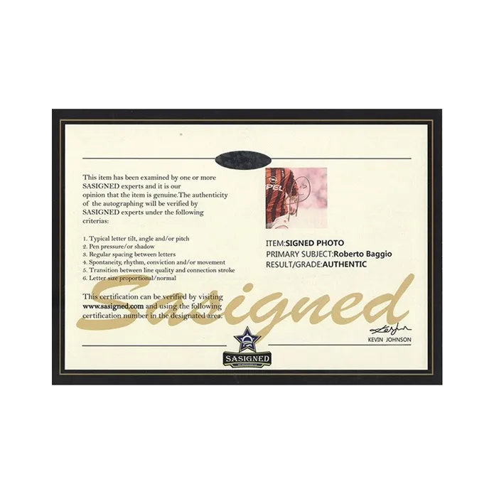Three For Robert Baggio AC Beige Blue Hand-Signed Photo Piece Framed Collection Includes SA Certificate-2