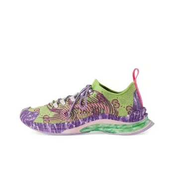 GUCCI Run Wear-Resistant Low-Top Sports Casual Shoes Men's Green Purple