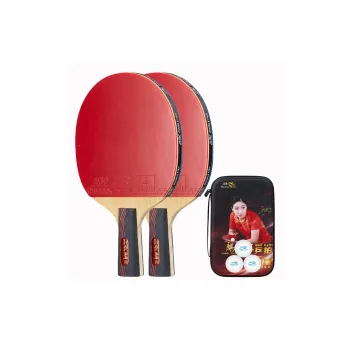 DOUBLEFISH Ping Pong Paddles Unisex All Wood Professional Competitive [Short Handle Penhold Grip 2 Pcs]
