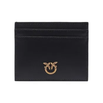 PINKO Calfskin Card Holder Women's Black