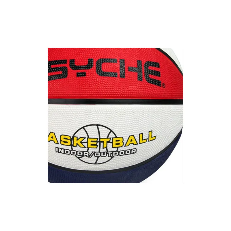 PSYCHE Rubber Basketball White Red Blue Size 3 Training Kids'-4