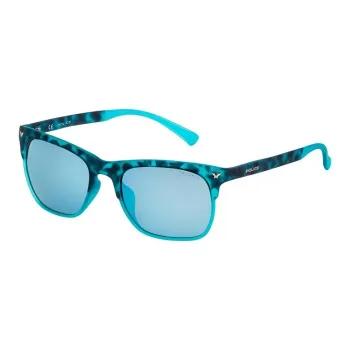 Police Injection Molded Rectangular Sunglasses Men's Blue