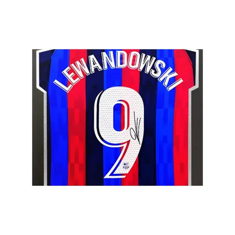 Three For 22 23 Barcelona Lewandowski Signed Soccer Apparel Jersey With SA Certificate Lewand Barça-2
