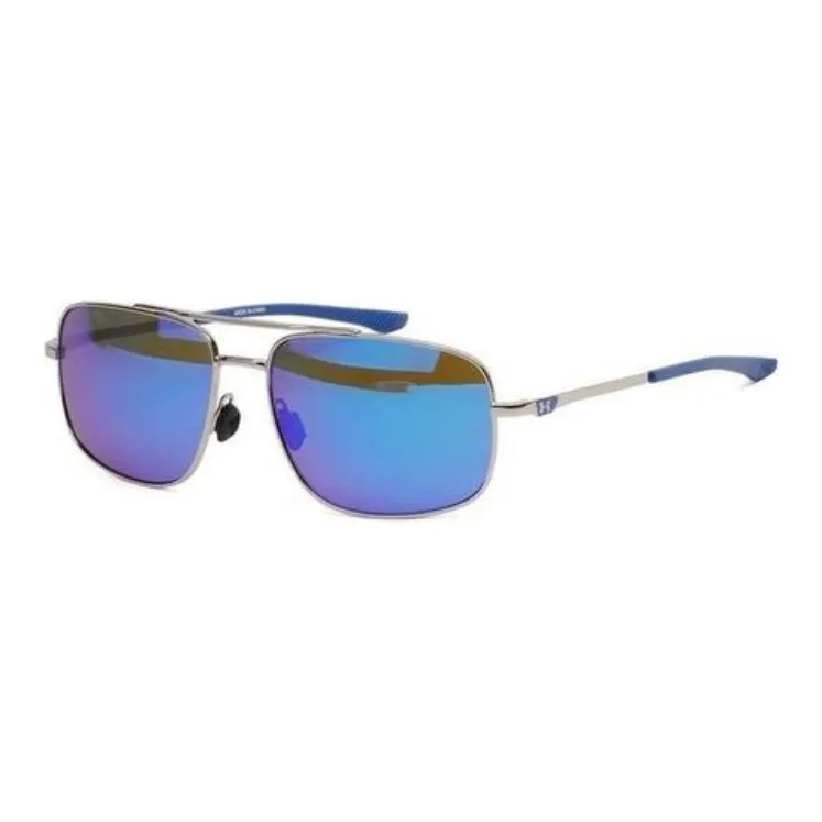 Under Armour Plastic Metal Aviator Sunglasses Men's Silver-0