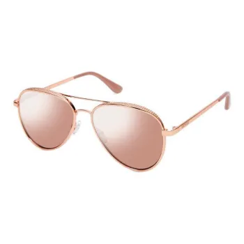 GUESS Metal Aviator Sunglasses Women's Pink