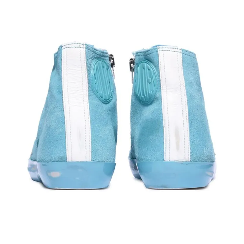 Golden Goose Francy Skateboard Shoes Women's High Top Lake Blue-4