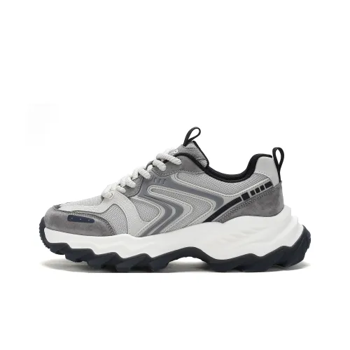 JEEP SPIRIT Slip-Resistant Low-Top Chunky Sneakers Men's Gray