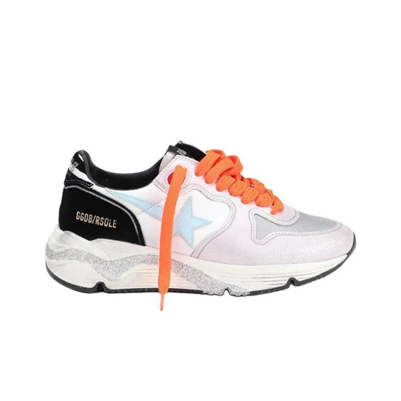 Golden Goose Running Sole Low Top Casual Shoes Women's White Blue-1