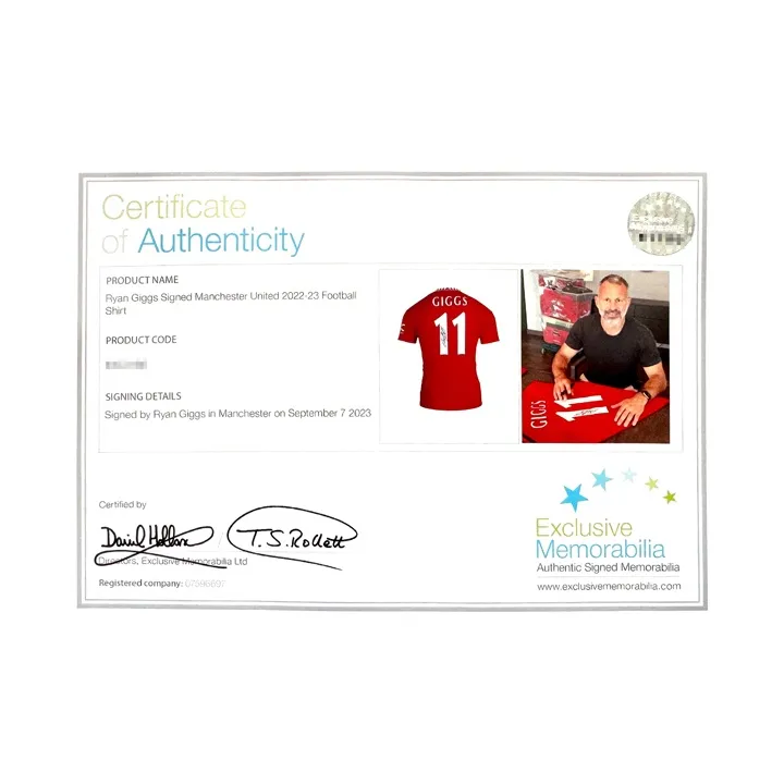 Three For Ziggs Signed Manchester United 2022-23 Season Jersey EM Certificate Framed And Mounted-6
