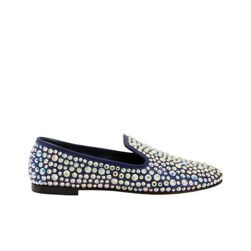 Giuseppe Zanotti Evangeline Rhinestone-embellished Suede Loafers Women's-1