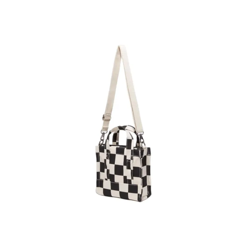 Vans Cotton Tote Bag Shopping Bag Shoulder Bag Crossbody Bag Handbag Mini Unisex White & Black-2