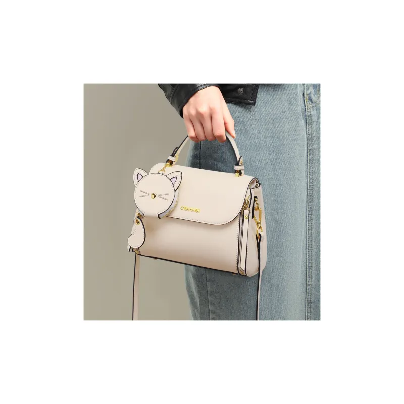 C°BANNER Cow Split Leather Bonded Synthetic Leather Crossbody Bag Handbag Shoulder Bag Regular Women's Ecru-3