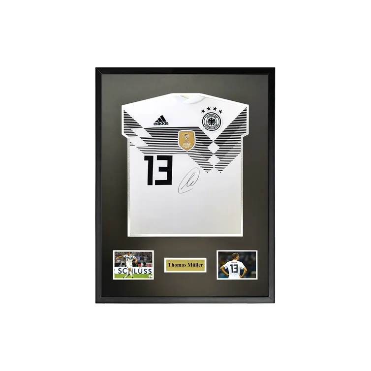 Three For Thomas Müller 2018 World Cup German Team Signed Soccer Apparel Jersey Framed With SA Certificate-1