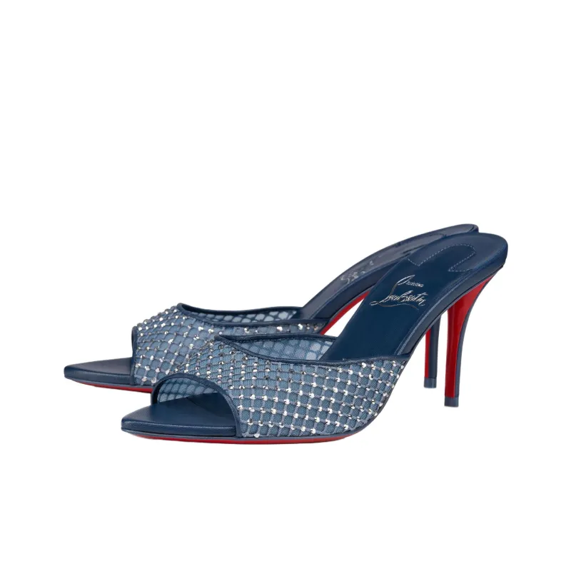 CL Slide Slippers 8cm Women's Blue-2