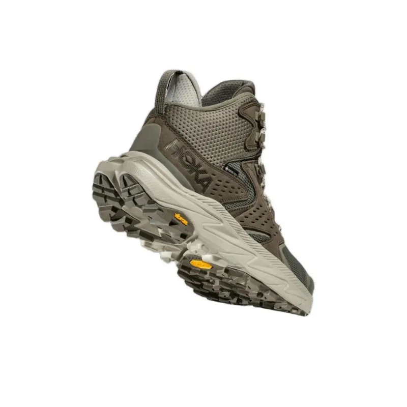 HOKA ONE ONE Anti-Slip Wear-Resistant High-Top Hiking Shoes Men's Green-4