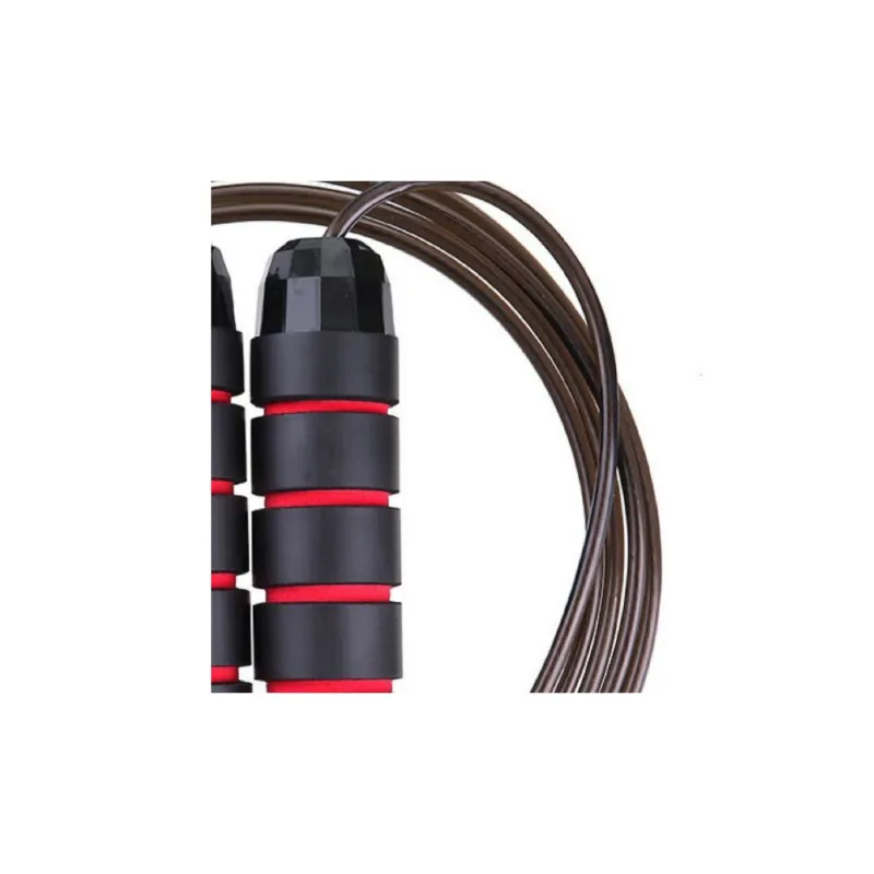 AMYUP Aerobic Fat Reduction Non Countable Jump Ropes Fitness Crowd Steel Wire Rope, Foam Controller 2.8m Black Red-1