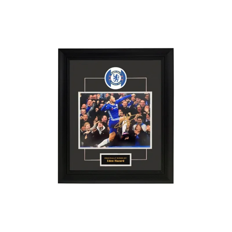Three For During The Chelsea Era, Eden Hazard, Personally Signed Photo, Including Framed SA Certificate.-1
