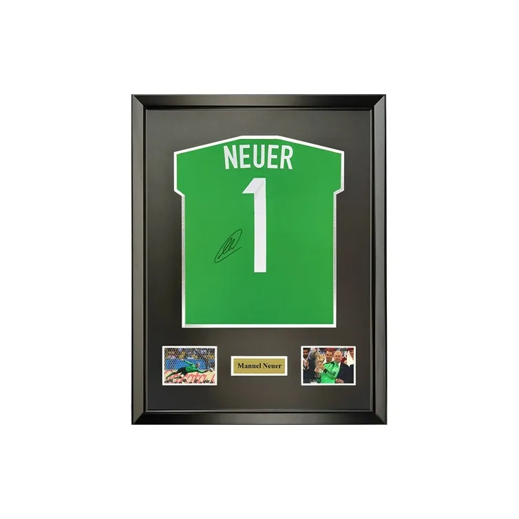 Three For Neuer 2014 World Cup German Team Goalkeeper Autographed Soccer Apparel Jersey Framed Includes SA Certificate-2