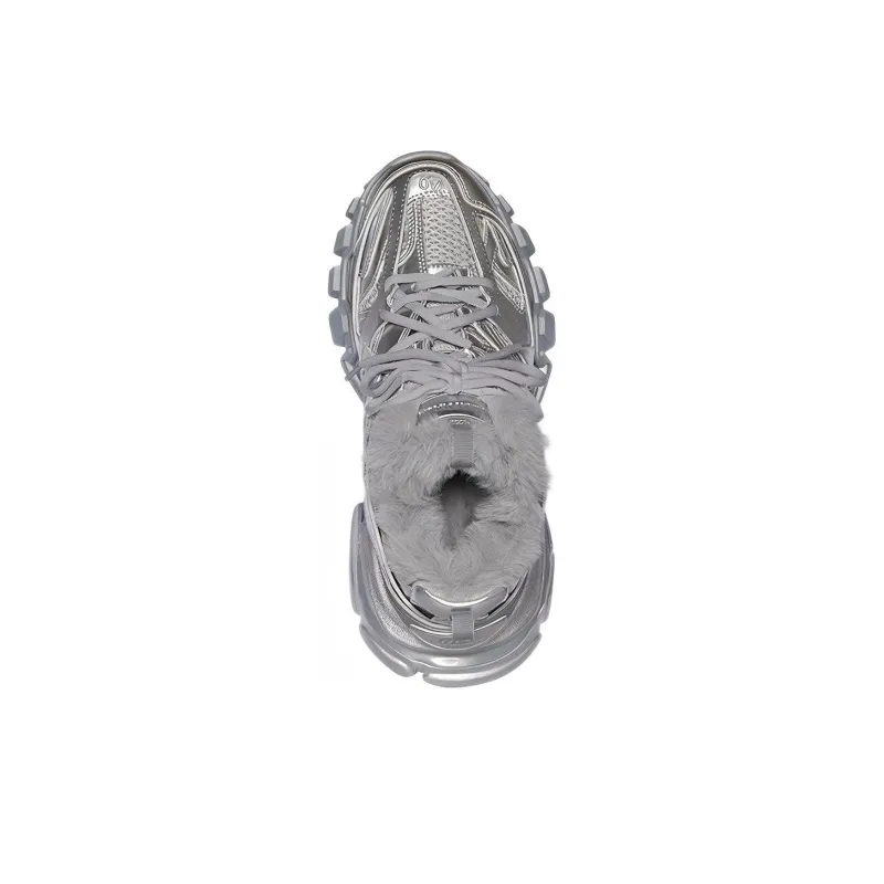 Balenciaga Track Faux Fur Silver-3
