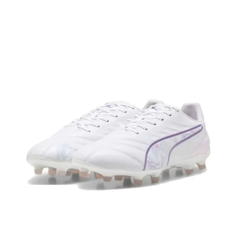 PUMA King Pro Soccer Shoes Women's Low-Top White/Purple-2